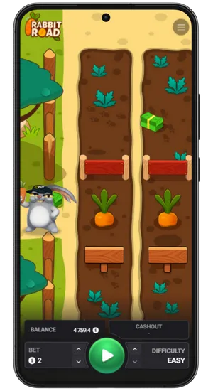 Avvio app Rabbit Road su Android